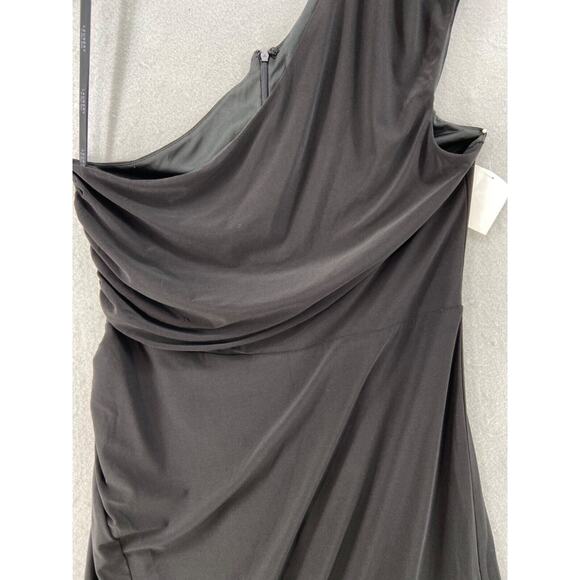 Laundry by Shelli Segal Dress Womens Sz 12‎ Black One Shoulder Midi Cocktail - Picture 3 of 12